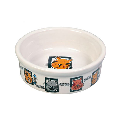 Trixie Katten Voer/ Drinkbak met print - 200 ml - ø12 cm