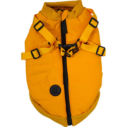 Jack and Vanilla Dogwalk Jacket Harness London – Hundemantel mit Geschirr – Gelb – Erhältlich in 7 Größen