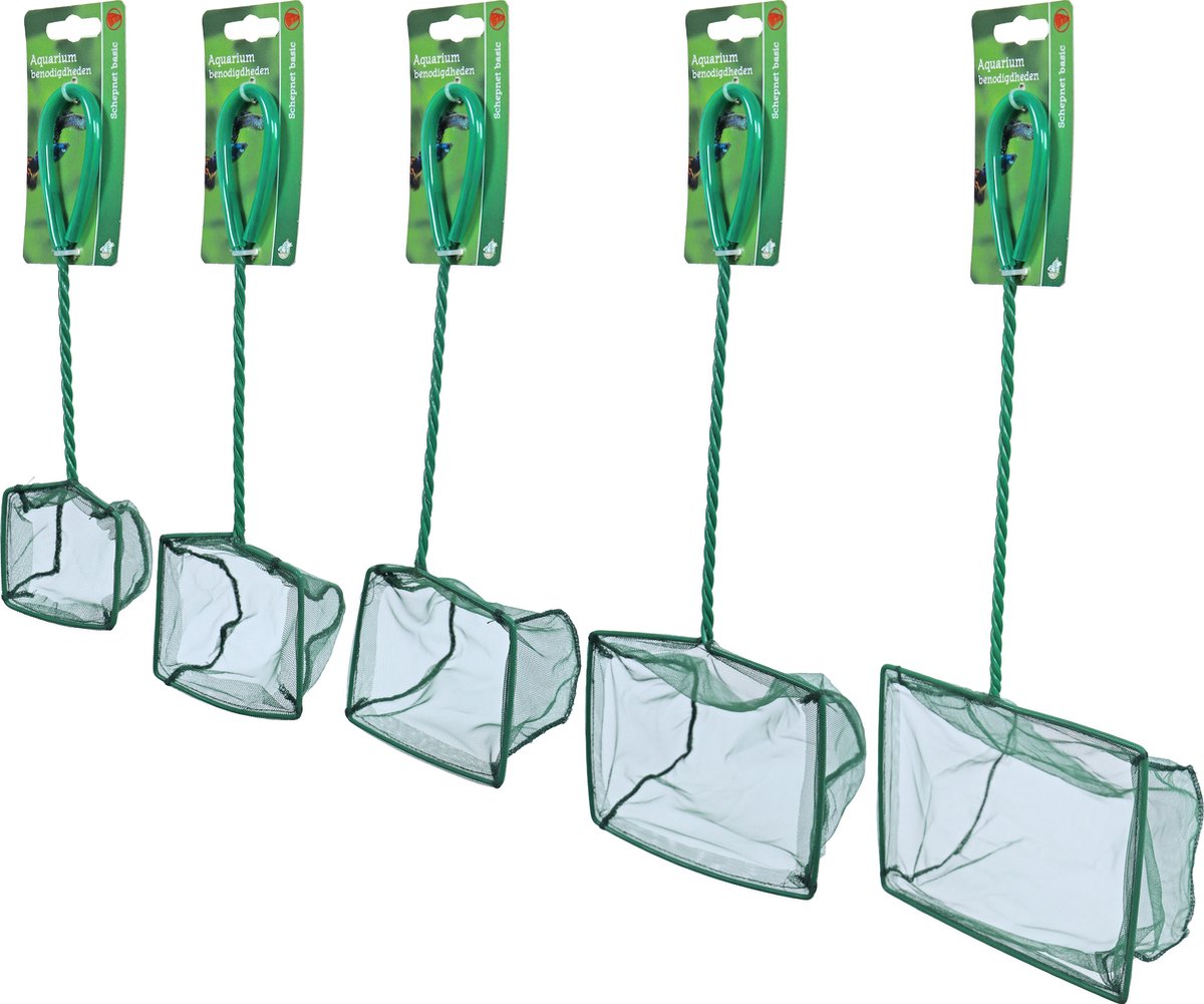 Aquarium Visnetje - Schepnet - Nylon - Kleur: Groen - 12,5 cm
