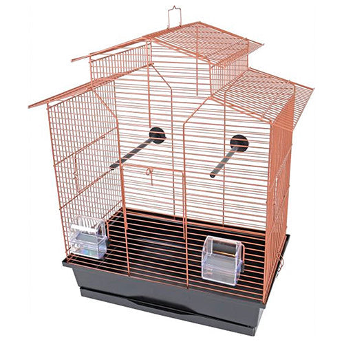 Interzoo Vogelkooi Iza 2 - 51 x 30 x 60,5 cm grijs - koper/zwart - zwart/beige