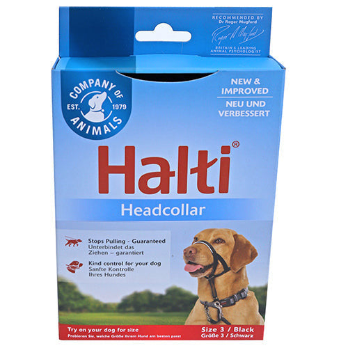 Company Of Animals Halti Kopfhalfter - Anti-Zug-Geschirr - Schwarz - Größe 3 - Halsumfang: 40-54 cm