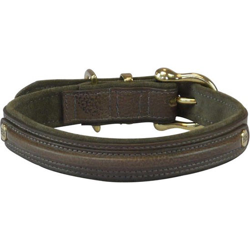 Happy House Halsband Sattelleder Luxus Braun L 44-50 cm.