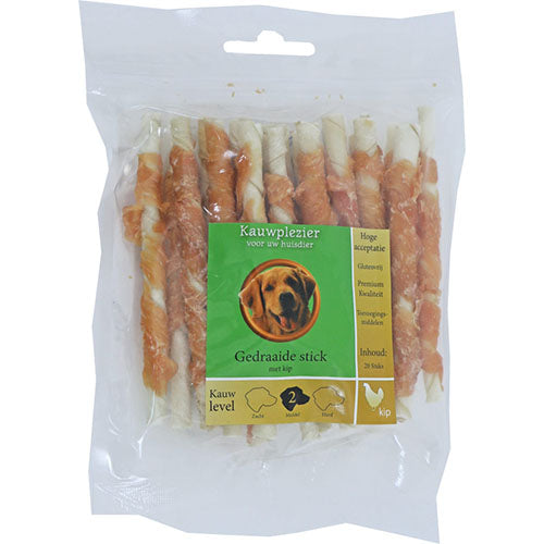 Gedraaide Buffelhuidstick met Kip - Verschillende lengtes