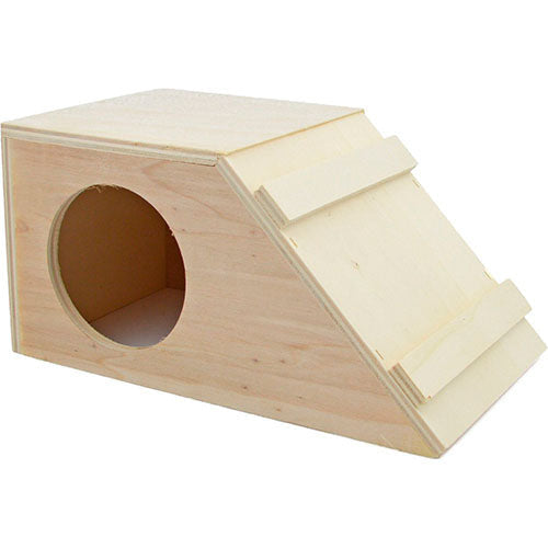 Slaaphuisje voor kleine knaagdieren  Hout Schuin Dak 29 x 17 x 14.5 cm