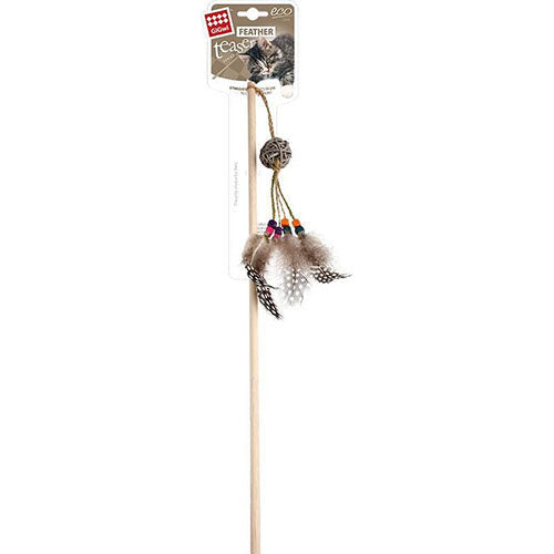 Gigwi ECO LINE Kattenhengel met Veer Teaser met Rammelaar