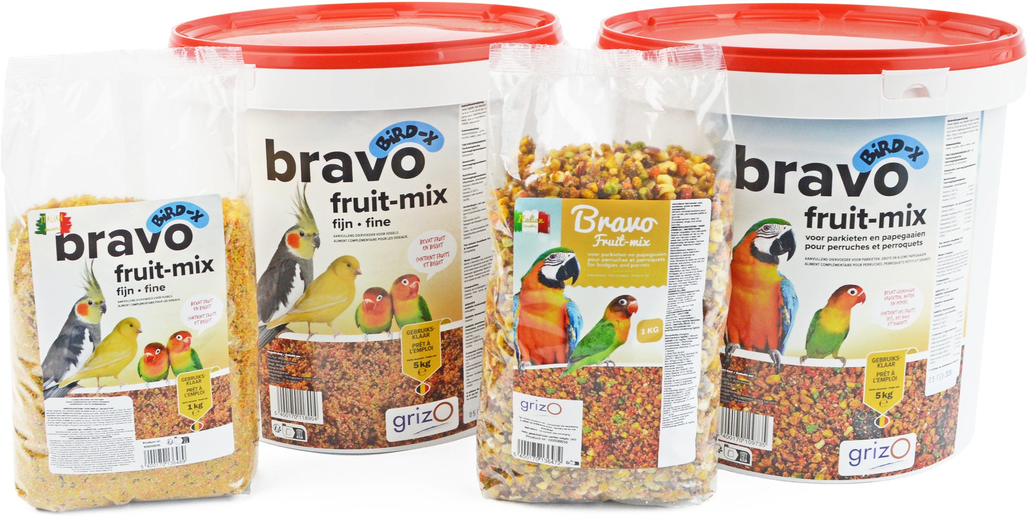 Opfokvoer Bravo Fruit mix fijn  1 - 5 kg