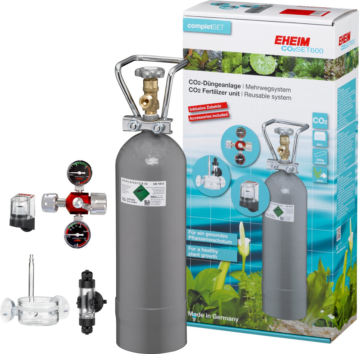 Eheim CO2 600 - Hervulbare CO2 Fles - Set