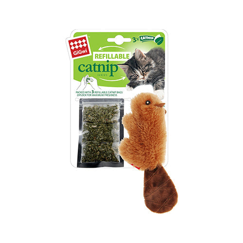 Gigwi - Speelgoed - Refillable Catnip Bever - Bruin - S
