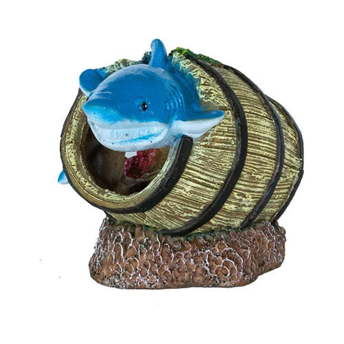 Superfish Aquarium Decoratie - Barrel met haai - 10x12x12 cm