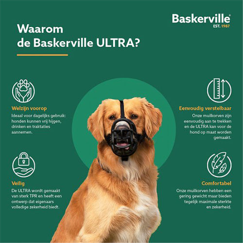 Company of Animals Baskerville Ultra Muzzle Muilkorf/Muilband - Verkrijgbaar in 6 maten