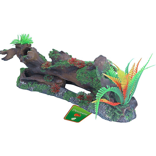 Boon Aqua Deco ornament polyresin boomstronk met mos en plant, 40 cm