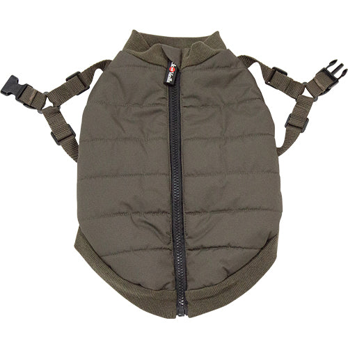 Jack and Vanilla Hondenjas Puffer met Harnas/Tuigje - Bruin - Verkrijgbaar in 5 maten