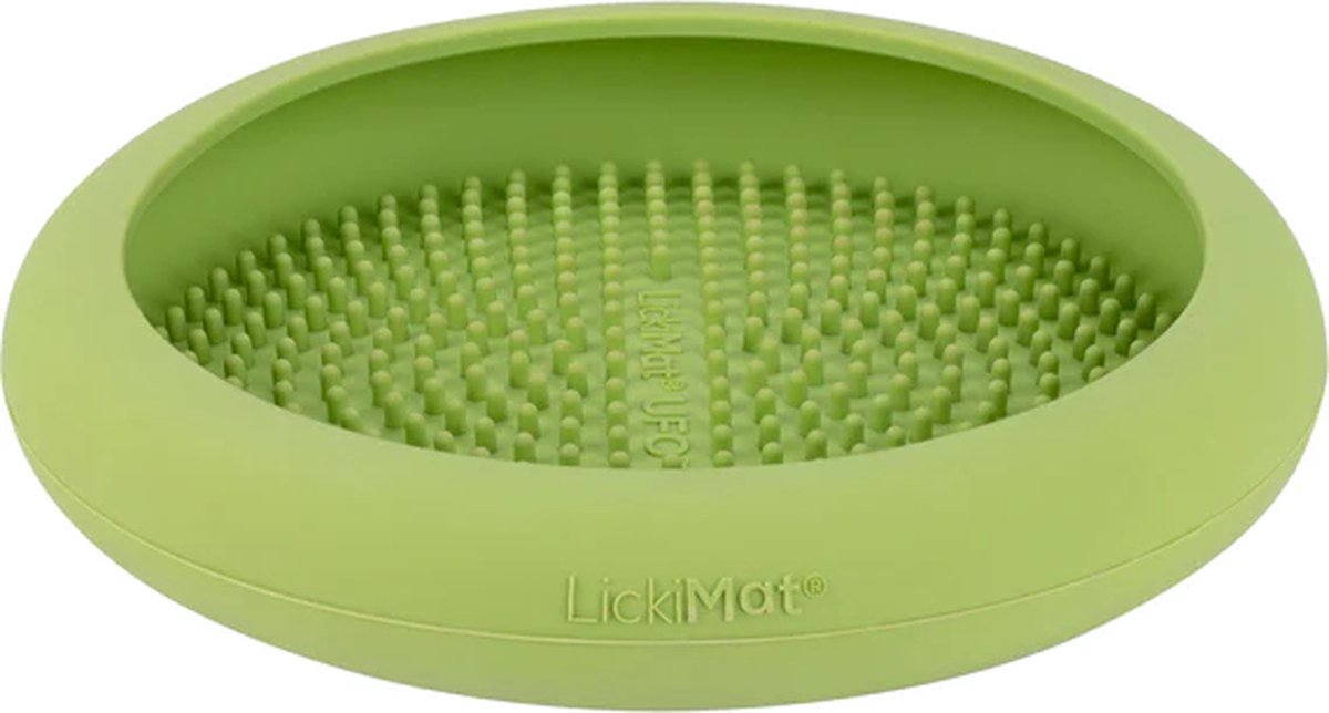 LickiMat UFO – Leckmatte / Anti-Schling-Matte / Futterverlangsamerer – Grün – 20 cm