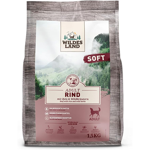 Wildes Land Hund - SOFT - Rind und Reis 5 kg - Halbnassfutter