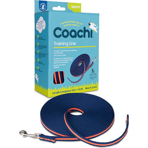 Coachi Trainingsleine Schleppleine blau - Koralle 10 Meter