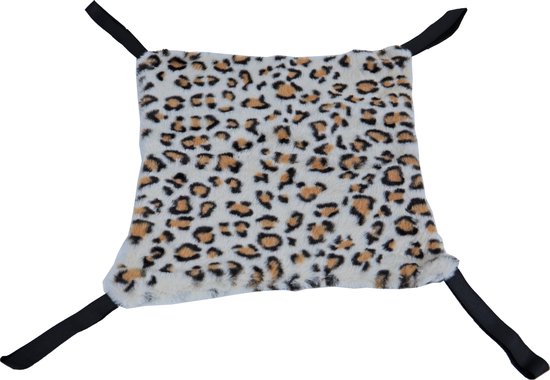 Hängematte für Nagetiere - Plüsch-Leopardenmuster - Größe: 35 cm.