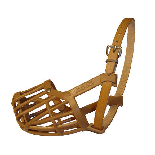 Muilkorf plastic met leren band