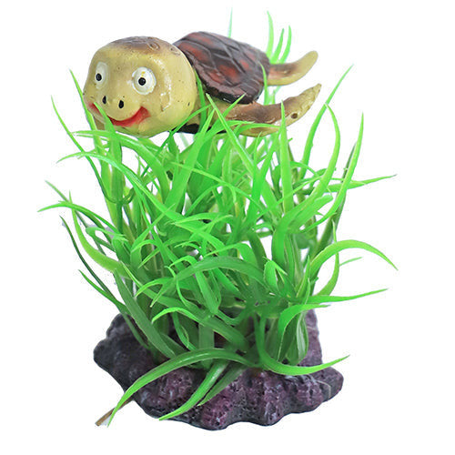 Boon Aqua Deco Ornament Kunstplant met Schildpad 10 cm