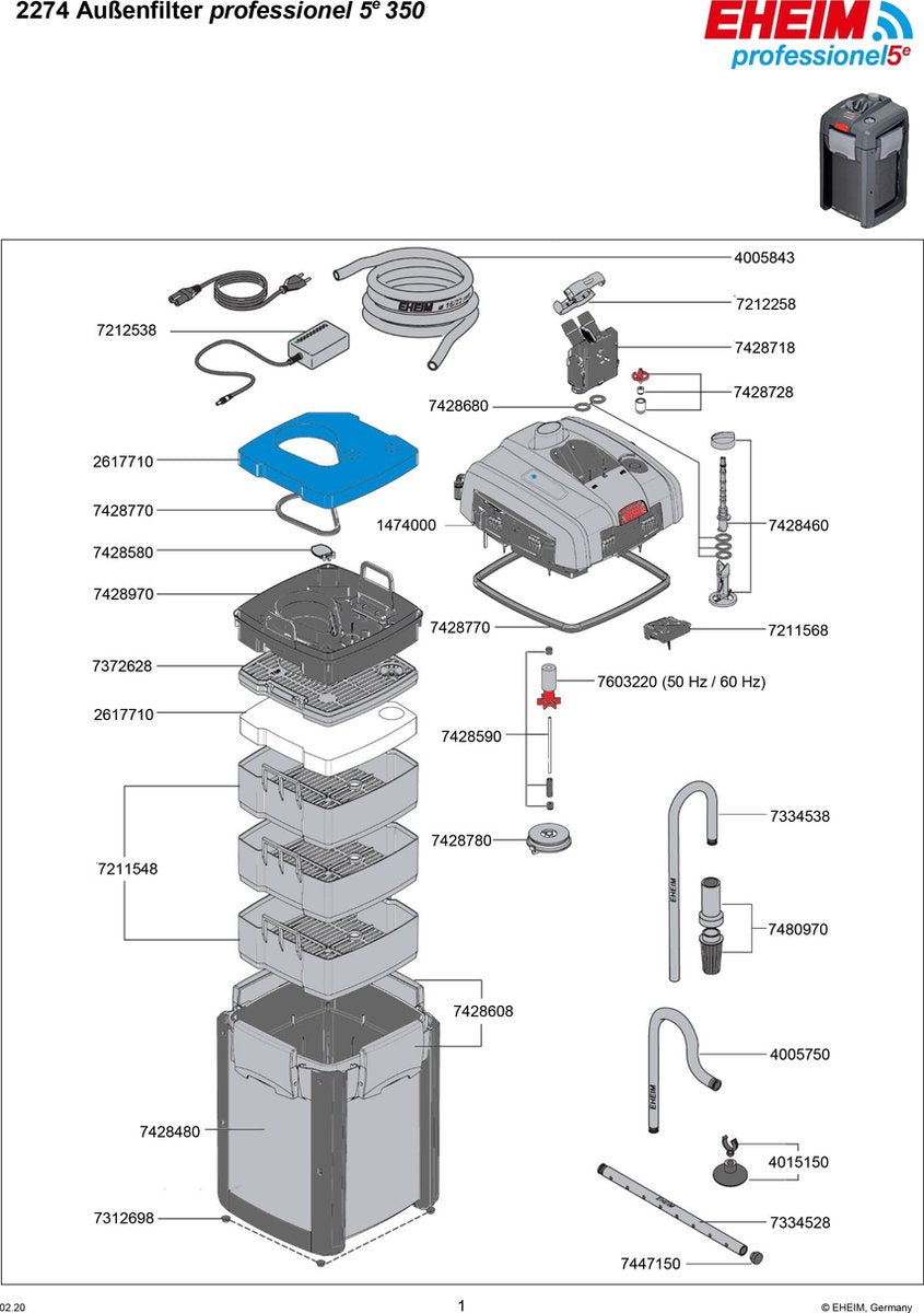 Eheim Prof 5E+ 350  Wifi - Buitenfilter - Met Massa