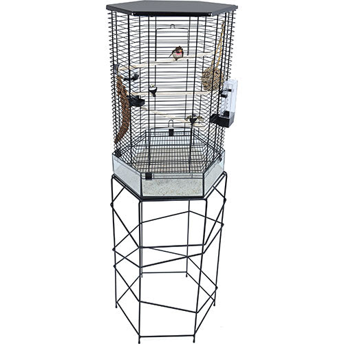 Interzoo vogelkooi Vision, hexo zwart.