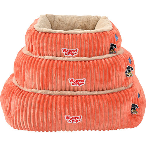 Woezel & Pip Hunde-/Katzenkorb aus Cord, quadratisches Sofa – Farben: Rosa, Blau, Grün und Gelb – Erhältlich in 3 Größen