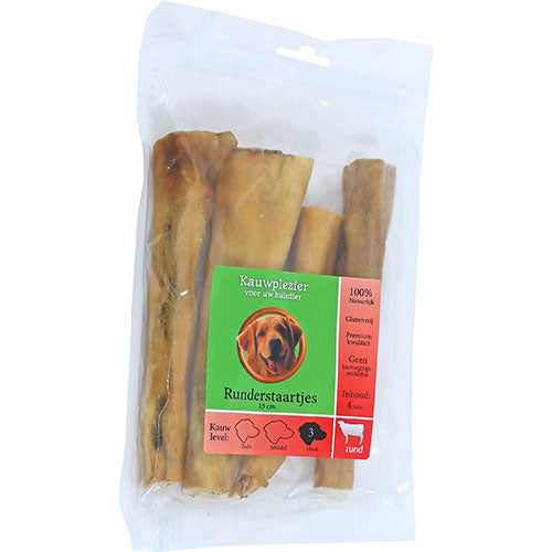 Natuurlijke Snack Rund - Runderstaartje 15 cm - 4 stuks