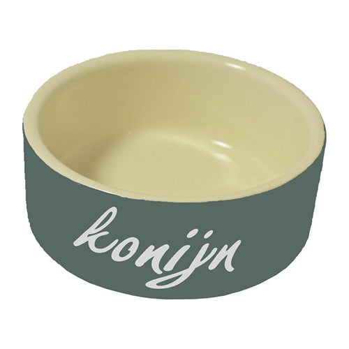 Futternapf aus Stein – Kaninchen – Grau – 12 cm
