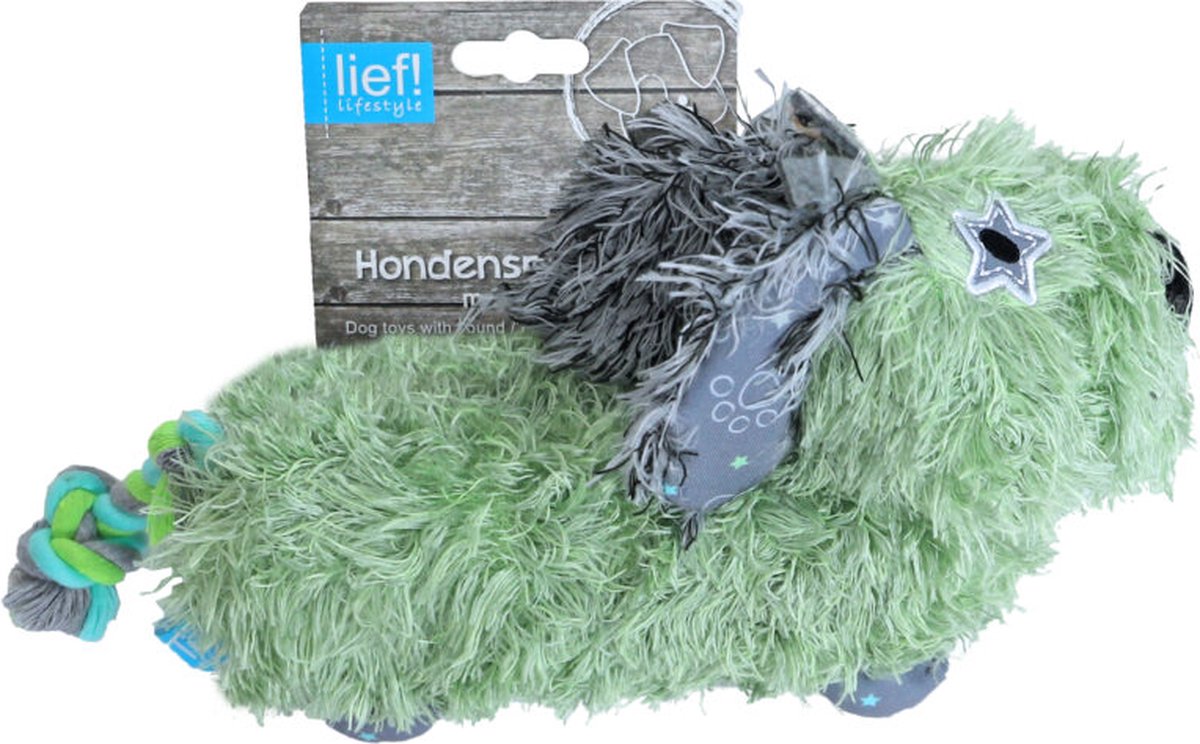 lief! Boys hondenspeelgoed - teckel met piep -28 cm - Kleur: assorti 1 stuk
