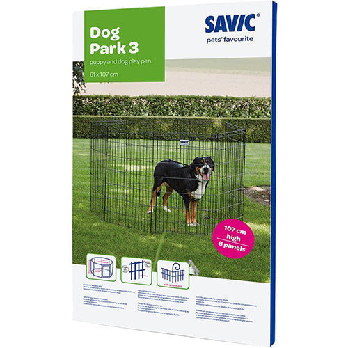 Savic hondenren dog park zwart - 3 maten