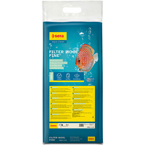 Sera fijne filterwatten  1000 gram fijn wit