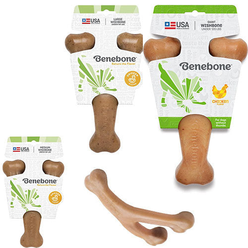 Benebone knaagspeelgoed Wishbone in verschillende maten en smaken