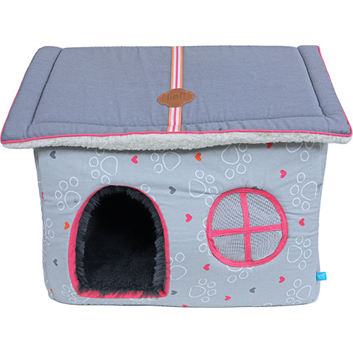 Lief! villa huis voor hond of kat blauw of roze