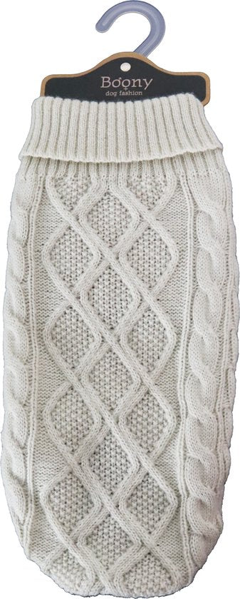 Boony hondenkabeltrui beige