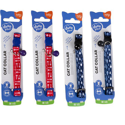 Duvoplus - Halsband Voor Dieren - Kat - Kattenhalsband Visgraat 3 Nylon 20-30cm / 10mm Gemengde Kleuren - 1st