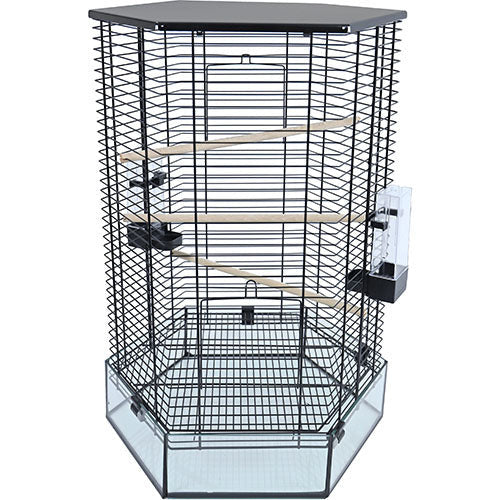 Interzoo vogelkooi Vision, hexo zwart.