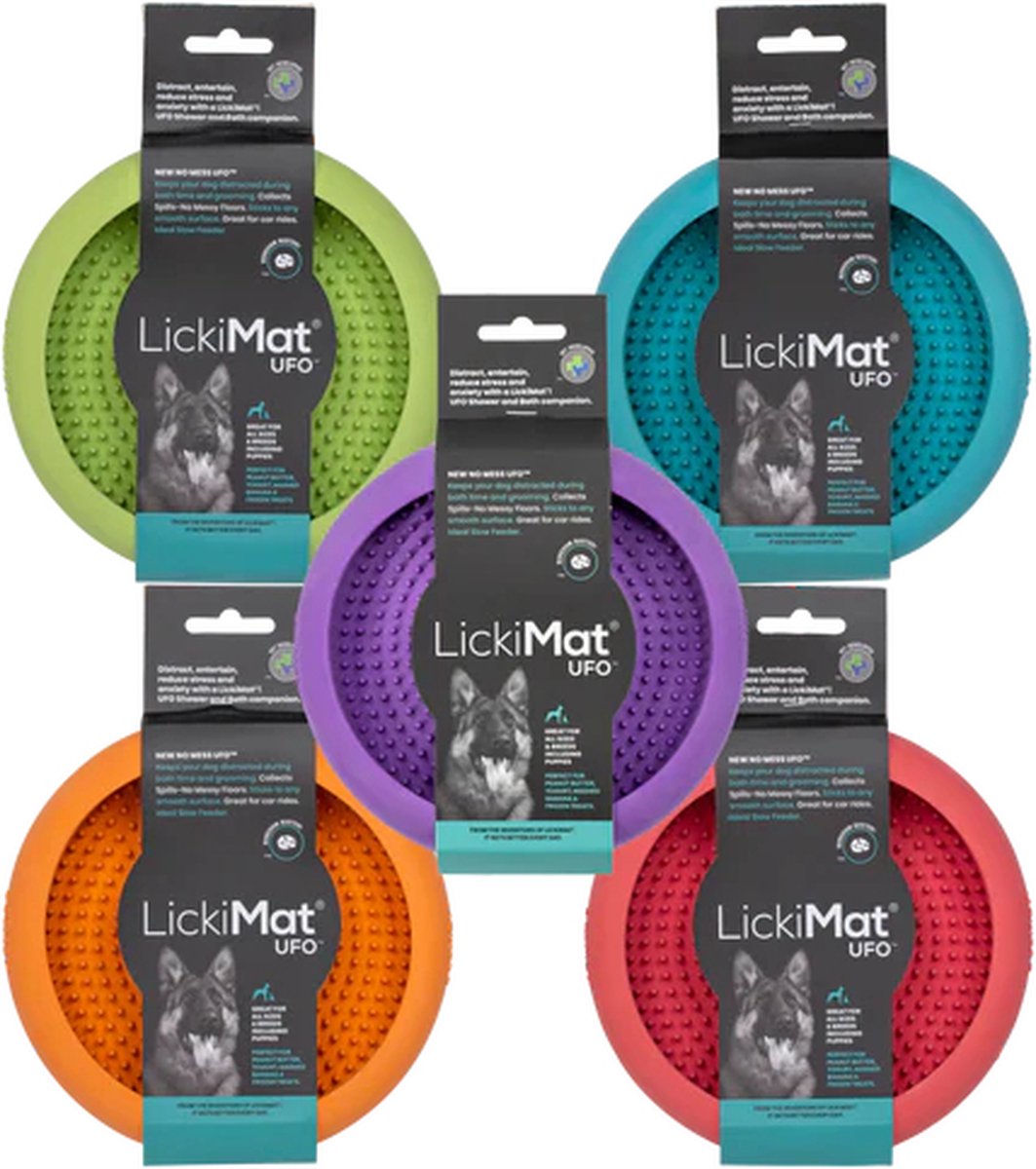 LickiMat UFO – Leckmatte / Anti-Schling-Matte / Futterverlangsamerer – Rosa – 20 cm