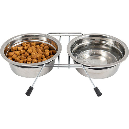 Jack and Vanilla standaard voer en drinkbak inox in 3 maten