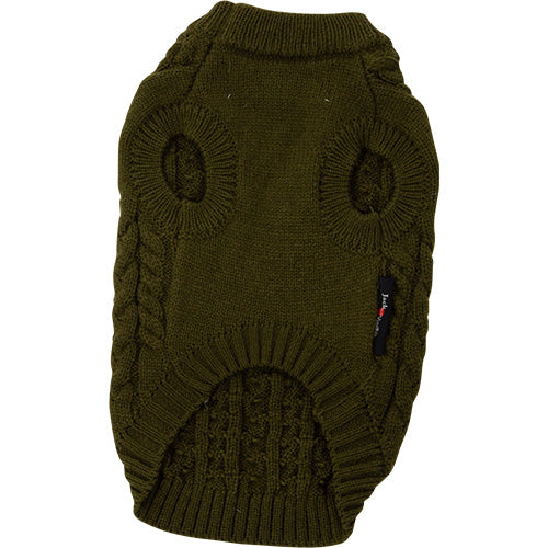 Jack and Vanilla 5th Avenue Dogwalk Hundepullover Khaki – Warmer, stylischer und bequemer Pullover für Hunde – Erhältlich in 6 Größen