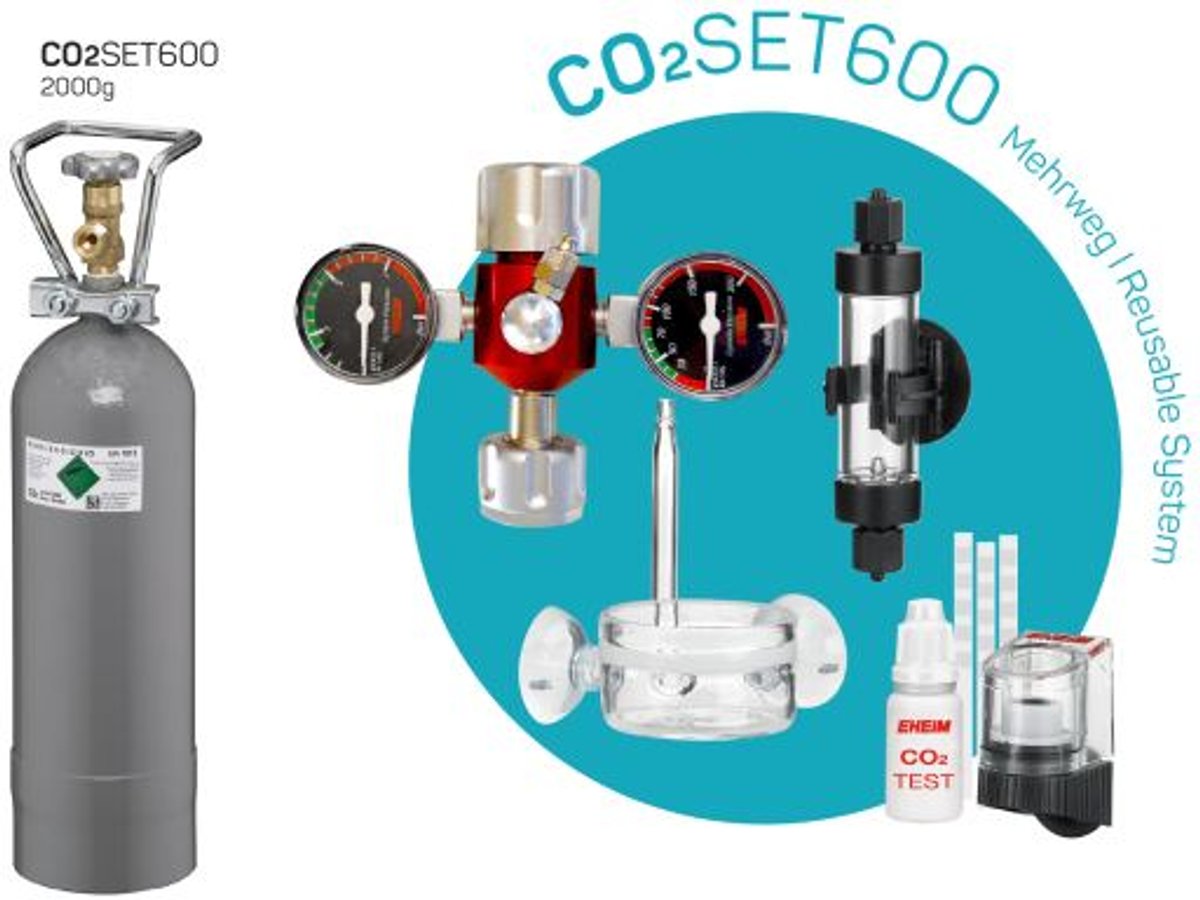 Eheim CO2 600 - Hervulbare CO2 Fles - Set