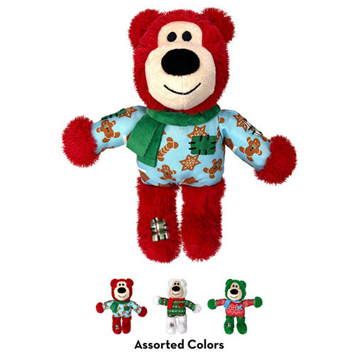 Kong kerst holiday wild knot bear assortie s/m - 23 cm