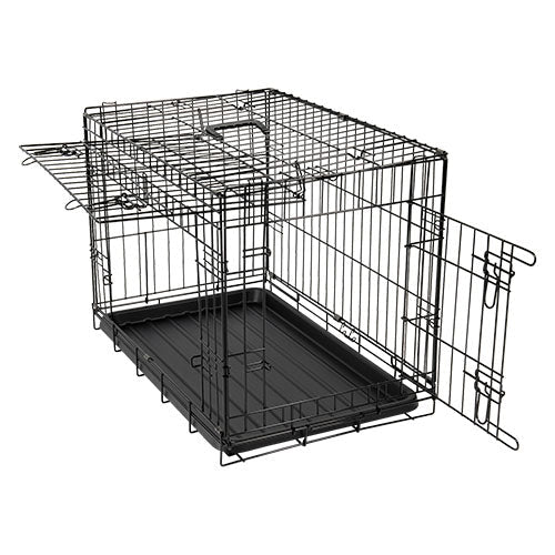 Jack and Vanilla draadkooi bench met schuifdeur zwart