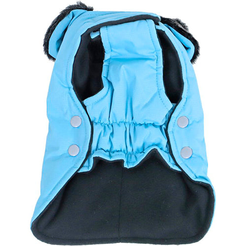 Boony hondenjas waterdicht met bontkraag lichtblauw