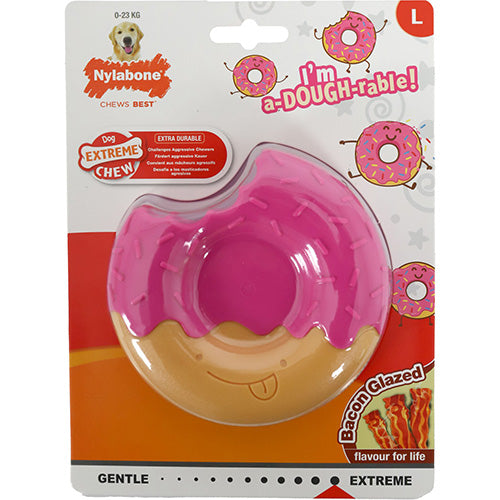 Nylabone Extreme Chew Donut Glaze Bacon - Verkrijgbaar in M en L