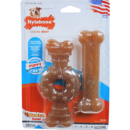 Nylabone Flex Puppy Ring En Bot - twin pack