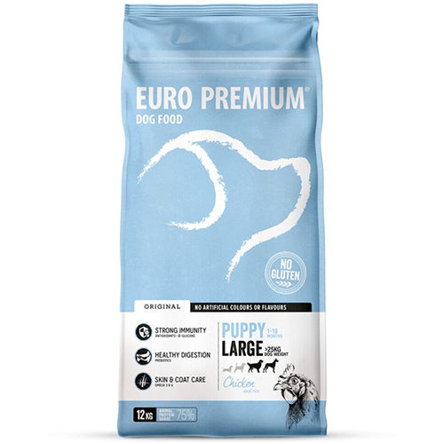 Euro Premium Puppy Large Hühnchen & Reis Hundefutter 12 kg