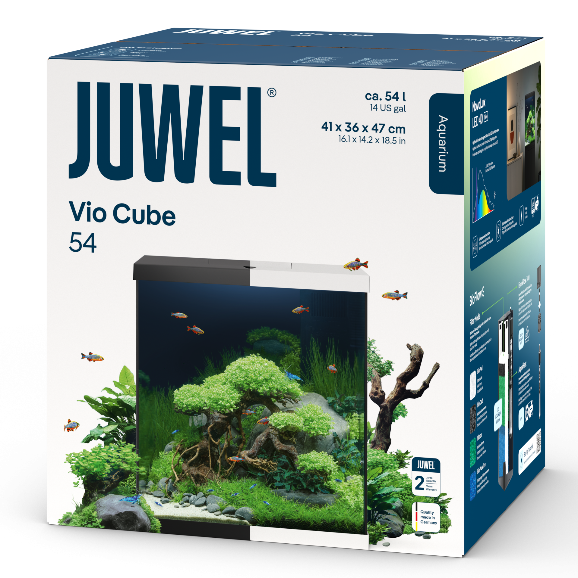 Juwel aquarium vio cube 54 met filter en verlichting - zwart - 54 liter