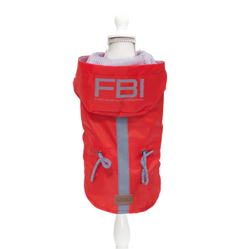 Croci - Hundemantel Regenmantel - Vancouver FBI Wasserdicht Rot - Blau