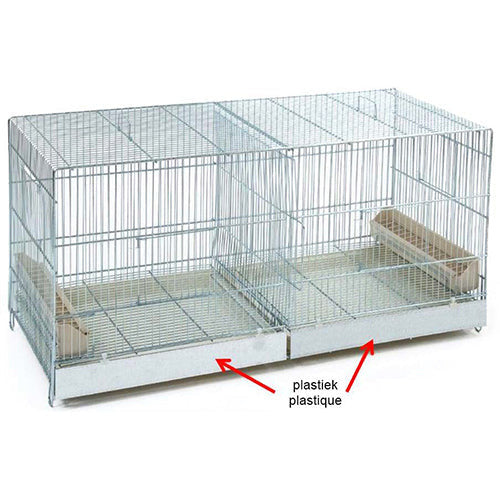 Cova 90 kweekkooi metaal met 2 plastic schuiven