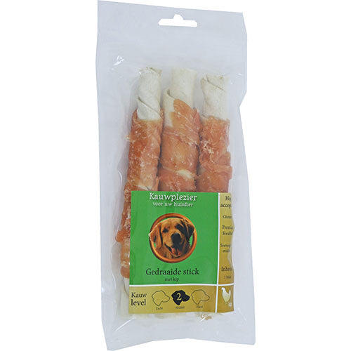 Gedraaide Buffelhuidstick met Kip - Verschillende lengtes