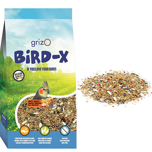 Vogelvoer Bird-X Grote parkiet mengeling met fruit 1 - 5 - 20 kg